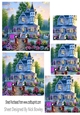 Pretty Mansion house with flowers pyramids