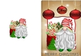Lovely Christmas Gnome with Baubles (one) A5 Folded Card