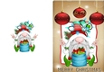 Lovely Christmas Gnome with Baubles (six) A5 Folded Card