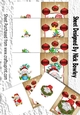 6 Lovely Christmas Gnomes with Baubles A5 Folded Cards Mini Kit