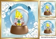 Lovely little christmas gnome in a snow globe 8x8 (one)