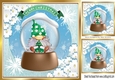Lovely little christmas gnome in a snow globe 8x8 (four)