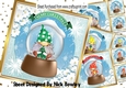4 Lovely little christmas gnomes in a snow globe 8x8 Mini Kit