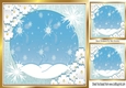  Christmas card front/insert with snow and white flowers 8x8 