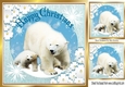 Lovely White Polar Bears in snowscene 8x8