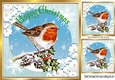 Lovely Robin with holly in snow scene 8x8