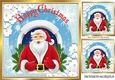 Lovely Jolly Santa with holly in snow scene 8x8
