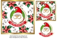 Cheeky Santa poinsettia card frame 7x7