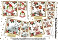 4 lovely Christmas Card fronts with poinsettias 7x7 Mini Kit