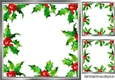 Lovely Holly and red berry card front/insert 8x8