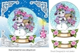 Lovely Snowman with girl snow globe with snow scene 7x7