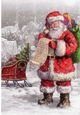 Lovely Christmas Snow Scene with santa and his list A4