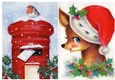  2 Lovely Christmas Reindeer and Robin A5
