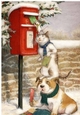  Lovely Christmas scene with cheeky Animals posting a letter A4