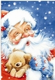 Lovely Christmas Santa with cute puppy A4