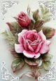 Lovely Vintage Pink Roses A4