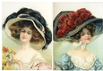 2 Beautiful Vintage Ladies in Hats card fronts