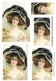 Beautiful Vintage Lady in a Hat A4 (one) pyramids