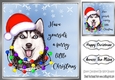 Cute little dog in santa hat 8x8 (two)