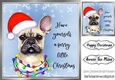 Cute little dog in santa hat 8x8 (seven)