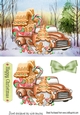Lovely ginger bread house with gnome in snow scene A5