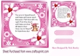 Sweet little valentine bear with hearts/flowers 7x7 insert