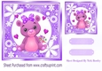 Sweet little valentine bear with hearts/flowers 7x7 (pink)