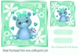 Sweet little valentine bear with hearts/flowers 7x7 (blue)