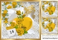 14th Feb Valentines day hearts, satin, lace and gold roses 8x8