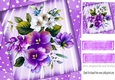pretty purple shades of flowers with stars 8x8