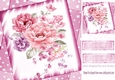 pretty pink and lilac shades of flowers with stars 8x8