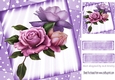 pink and lilac shades of pretty roses with stars 8x8