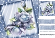 blue and lilac shades of pretty roses with stars 8x8