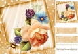 Peach shades of pretty roses with stars 8x8