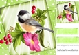 Pretty Bird with flowers And Stars 8x8 Card Front