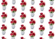Pretty red roses in a white vase backing paper