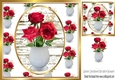 Pretty red roses in a white vase 8x8 card front