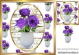 Pretty purple roses in a white vase 8x8 card front