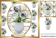 Pretty white roses in a white vase 8x8 card front