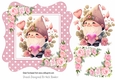 Cute valentine gnome with pink roses 7x7 (two)