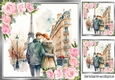 Lovely portrait of a romantic couple with pink roses 8x8 (four)