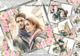 4 Lovely portrait of a romantic couples with pink roses 8x8 Mini kit