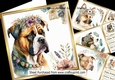 4 Lovely Portrait of dogs card fronts 8x8 mini kit