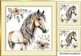 Beautiful Horse with flowers in cream/gold frame 8x8 (two)