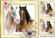 Beautiful Horse with flowers in cream/gold frame 8x8 (three)