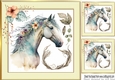 Beautiful Horse with flowers in cream/gold frame 8x8 (four)