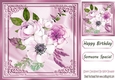 Pretty White and pink Floral Bouquet in ornate 8x8 frame
