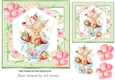 Sweet Little Baby Faerie Sleeping on strawberries 7x7 with flowers (two)