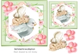 Sweet Little Baby Faerie Sleeping on a bird 7x7 with flowers (four)