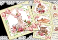 4 Lovely woodland animals with flowers and bows 8x8 Mini kit